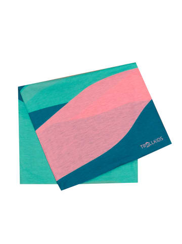 Trollkids Loop-Schal "Coastal Sunset" in Blau/ Rosa