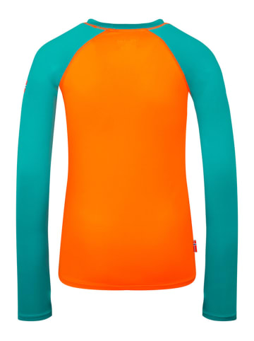 Trollkids Badeshirt "Haukland T" in Orange/ Blau