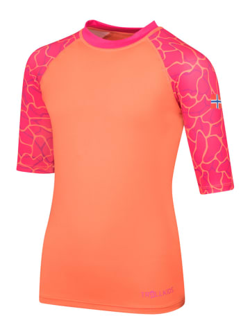 Trollkids Badeshirt "Haukland T" in Orange/ Pink