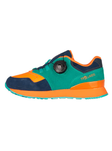 Trollkids Sneakers "Kristiansand" in Grün/ Orange/ Dunkelblau