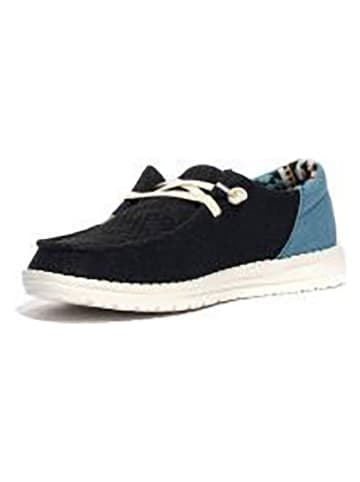 Hey Dude Mokassins in Schwarz/ Hellblau