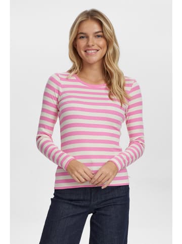 NÜMPH Longsleeve in Rosa/ Weiß
