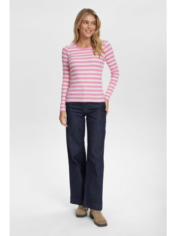 NÜMPH Longsleeve in Rosa/ Weiß