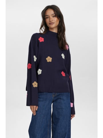 NÜMPH Sweter w kolorze granatowym ze wzorem