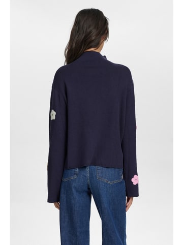 NÜMPH Sweter w kolorze granatowym ze wzorem