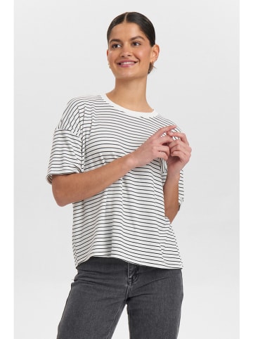 NÜMPH Shirt in Weiß/ Schwarz