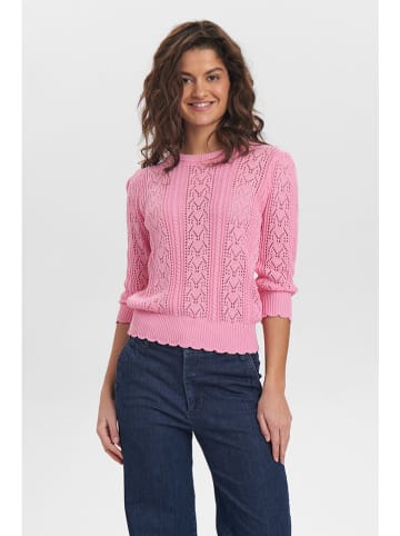 NÜMPH Sweter w kolorze jasnoróżowym