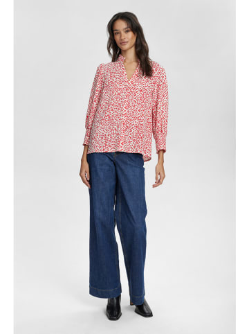 NÜMPH Bluse in Rot/ Weiß