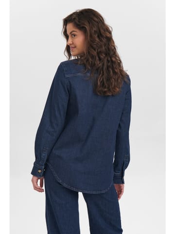 NÜMPH Jeans-Hemd in Dunkelblau