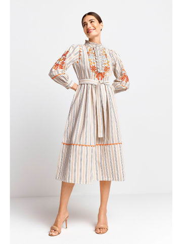 Rich & Royal Kleid in Creme/ Rot