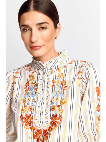 Rich & Royal Bluse in Creme/ Orange/ Beige