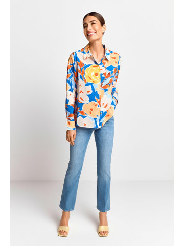 Rich & Royal Bluse in Blau/ Gelb