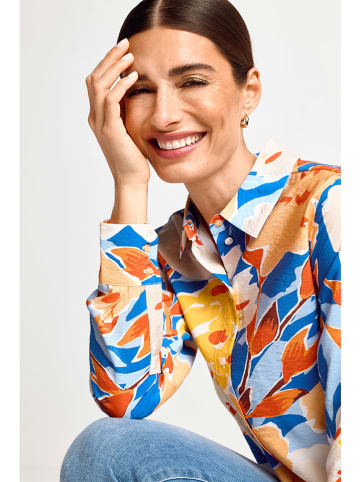 Rich & Royal Bluse in Blau/ Gelb