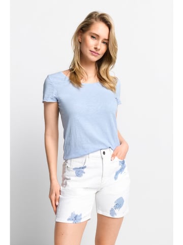 Rich & Royal Jeansshorts in Weiß/ Blau