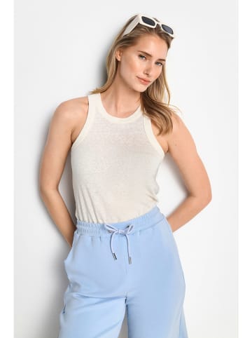 Rich & Royal Lniany top w kolorze kremowym