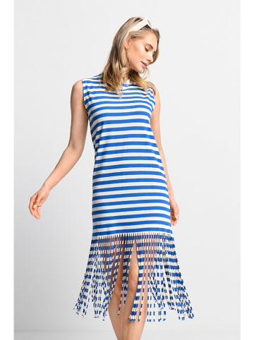 Rich & Royal Kleid in Weiß/ Blau