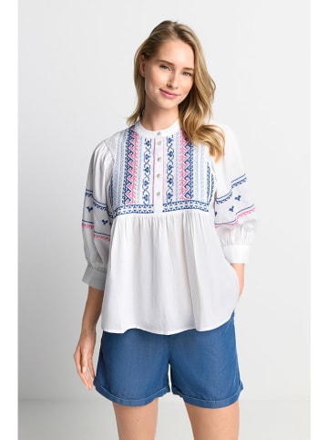 Rich & Royal Bluse in Weiß/ Blau
