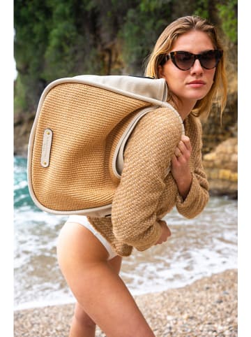 maison héritage PARIS Leder-Henkeltasche "Naples" in Beige - (B)45 x (H)35 x (T)15 cm