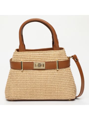 maison héritage PARIS Leder-Henkeltasche "Malibu" in Beige - (B)25 x (H)18 x (T)9 cm
