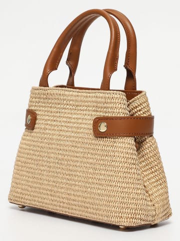 maison héritage PARIS Leder-Henkeltasche "Malibu" in Beige - (B)25 x (H)18 x (T)9 cm
