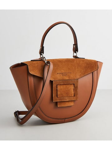 maison héritage PARIS Leder-Umhängetasche "Votti" in Hellbraun - (B)28 x (H)21 x (T)9 cm
