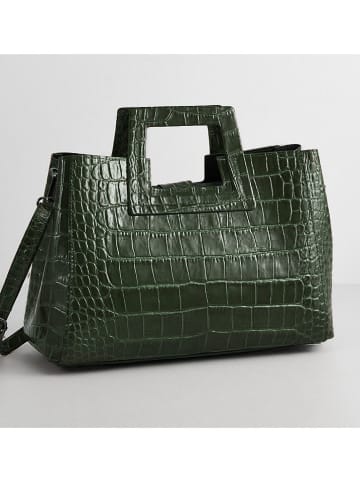 maison héritage PARIS Leren handtas "Jane" donkergroen - (B)34 x (H)26 x (D)11 cm