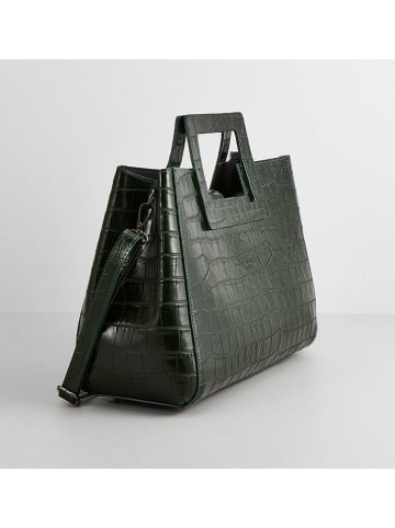 maison héritage PARIS Leren handtas "Jane" donkergroen - (B)34 x (H)26 x (D)11 cm