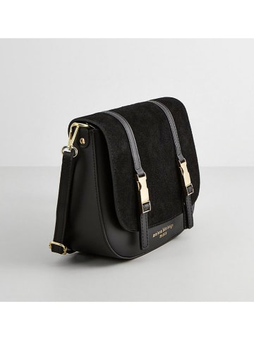 maison héritage PARIS Leder-Umhängetasche "Tex Suede" in Schwarz - (B)25 x (H)19 x (T)9 cm
