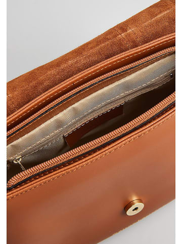 maison héritage PARIS Leder-Umhängetasche "Tex Suede" in Hellbraun - (B)25 x (H)19 x (T)9 cm
