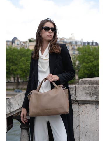 maison héritage PARIS Leder-Shopper "Emerald" in Taupe - (B)42 x (H)28 x (T)22 cm