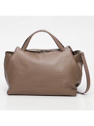 maison héritage PARIS Skórzany shopper bag "Emerald" w kolorze szarobrązowym - 42 x 28 x 22 cm