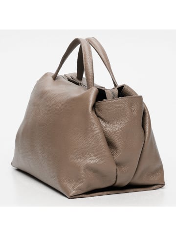 maison héritage PARIS Leder-Shopper "Emerald" in Taupe - (B)42 x (H)28 x (T)22 cm
