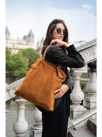 maison héritage PARIS Leder-Shopper "Jade" in Hellbraun - (B)44 x (H)42 cm