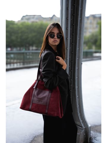 maison héritage PARIS Skórzany shopper bag "Malta" w kolorze czerwonym - 52 x 31 cm