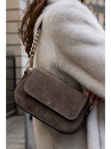 maison héritage PARIS Leder-Schultertasche "Albi" in Taupe - (B)24 x (H)14 x (T)6 cm