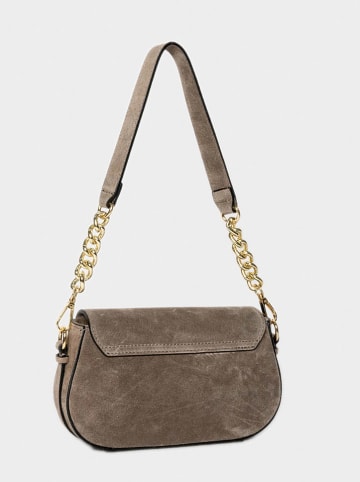 maison héritage PARIS Leder-Schultertasche "Albi" in Taupe - (B)24 x (H)14 x (T)6 cm