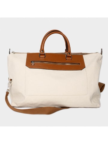 maison héritage PARIS Skórzany shopper bag "Dax" w kolorze kremowo-jasnobrązowym - 58 x 34 x 15 cm