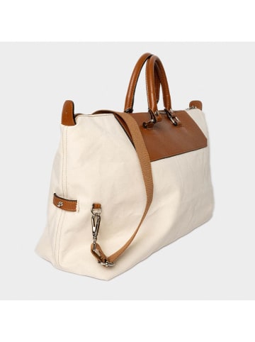 maison héritage PARIS Skórzany shopper bag "Dax" w kolorze kremowo-jasnobrązowym - 58 x 34 x 15 cm