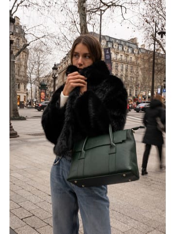 maison héritage PARIS Leder-Henkeltasche "Elara" in Dunkelgrün - (B)35 x (H)26 x (T)12 cm