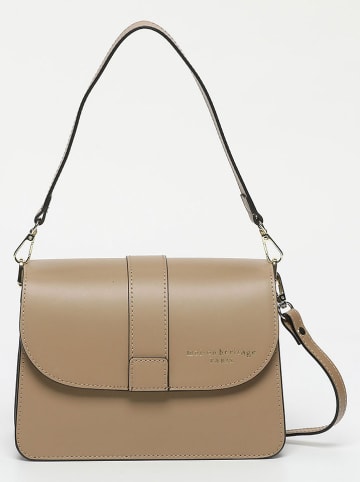 maison héritage PARIS Leder-Schultertasche "Ligou" in Hellbraun - (B)24 x (H)16,5 x (T)12 cm