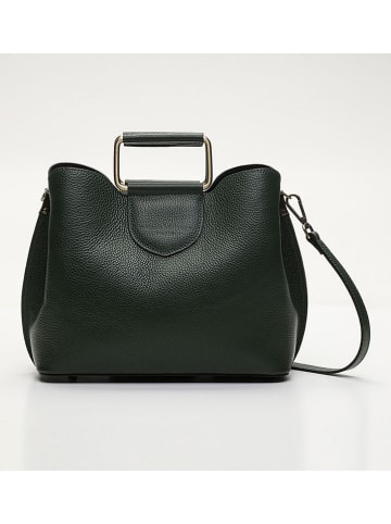 maison héritage PARIS Leder-Henkeltasche "Dalia" in Dunkelgrün - (B)30 x (H)24 x (T)16 cm
