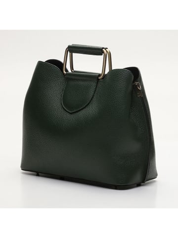 maison héritage PARIS Leder-Henkeltasche "Dalia" in Dunkelgrün - (B)30 x (H)24 x (T)16 cm