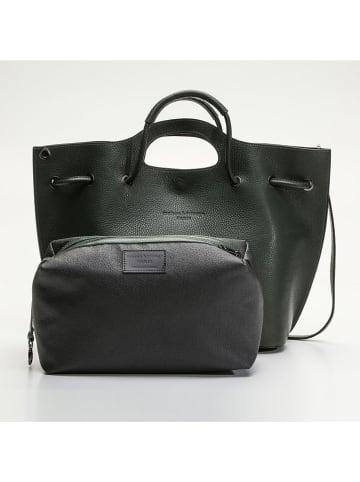 maison héritage PARIS Leren shopper "Prun" donkergroen - (B)41 x (H)26 x (D)16 cm