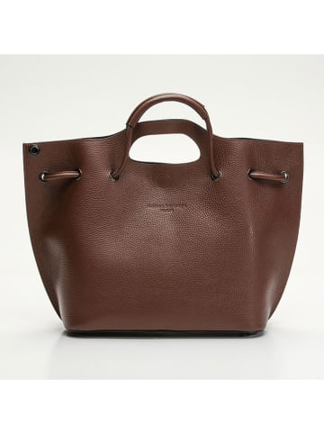 maison héritage PARIS Leren shopper "Prun" bruin - (B)41 x (H)26 x (D)16 cm
