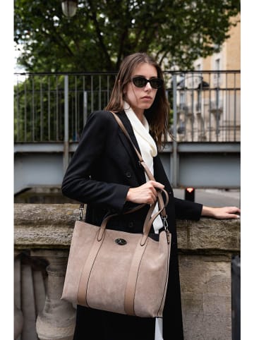 maison héritage PARIS Leder-Shopper "Elis" in Taupe - (B)41 x (H)30 x (T)10 cm