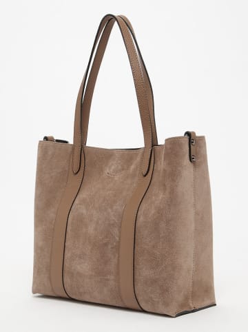 maison héritage PARIS Leder-Shopper "Elis" in Taupe - (B)41 x (H)30 x (T)10 cm