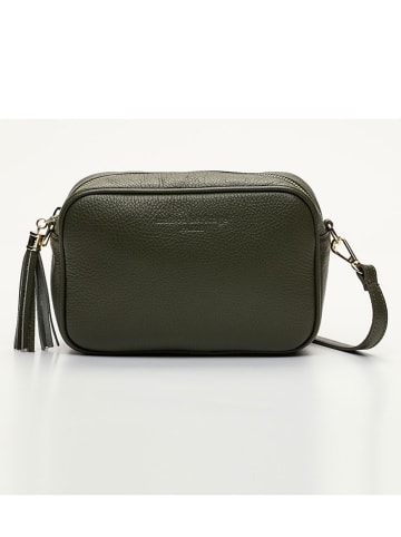 maison héritage PARIS Leder-Umhängetasche "Gaby" in Khaki - (B)28 x (H)22 x (T)8 cm