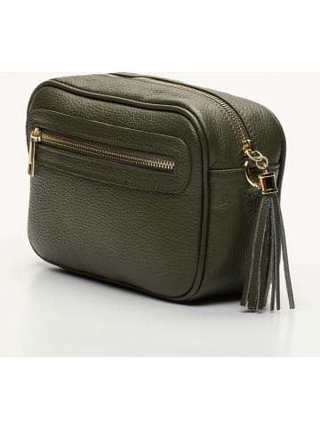 maison héritage PARIS Leder-Umhängetasche "Gaby" in Khaki - (B)28 x (H)22 x (T)8 cm