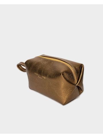 maison héritage PARIS Leder-Kosmetiktasche "Aby" in Gold - (B)21 x (H)12 x (T)9 cm