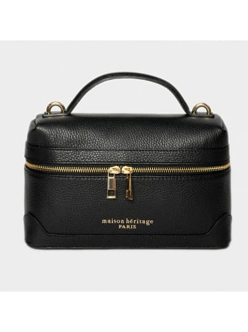 maison héritage PARIS Leder-Henkeltasche "Simos" in Schwarz - (B)25 x (H)22 x (T)10 cm
